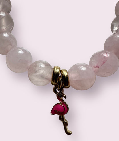 Confident Flamingo - Authentic Gemstones & 14K gold plated