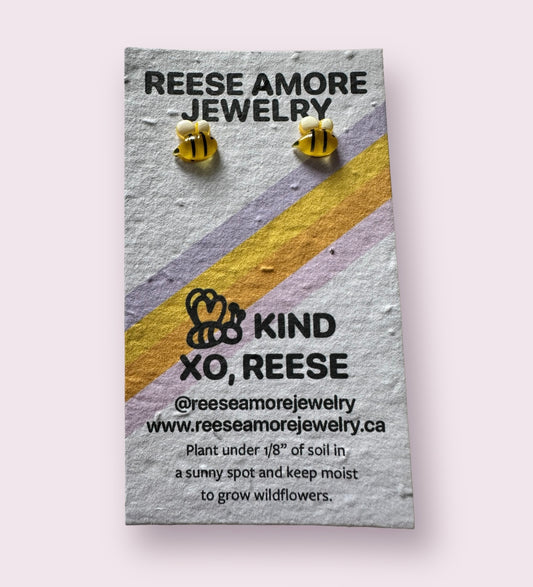 Bee Kind Earrings - 14k gold plated