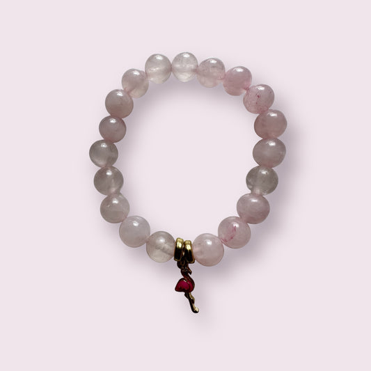 Confident Flamingo - Authentic Gemstones & 14K gold plated